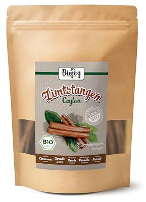 Biojoy BIO-Ceylon Zimtstangen 8-12 cm (250 g), ganz, ca. 50 Stück (Cinnamomum verum)