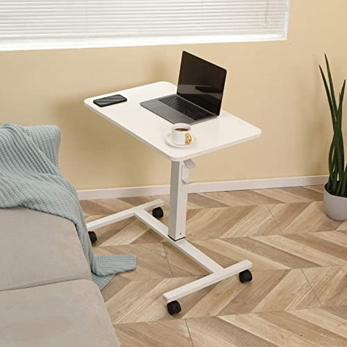 Makika Stehpult/Laptoptisch höhenverstellbar - Laptoptisch mit Rollen Laptop Ständer Mobile Workstation - Stehtisch mit Haken - Schreibtisch Computertisch Beistelltisch Tisch Sofatisch - Weiß