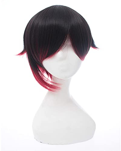 Anime Role Play For Ruby Rose Cosplay Wig Rwby Red Trailer Black Red Hair Heat Resistant Wig Halloween Wig
