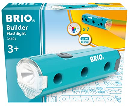 BRIO Builder - 34601 Taschenlampe - Entwicklungsförderndes Rollenspiel- & Konstruktionsspielzeug für Kinder ab 3 Jahren