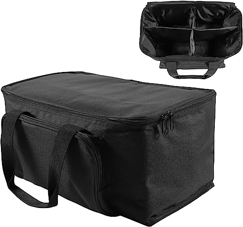 HOLDLAMP Bolsa de PVC Impermeable Negra para 4 Piezas 36 LED par con Cremallera de Doble guía, DJ par Bolsa Estuche de Transporte Fondo Antideslizante