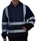 Herren Sicherheitsjacke Kapuze Warnjacke Warnschutzjacke Softshelljacke Arbeitsjacke Winterjacke mit reflektierenden Streifen, Softshell Jacke Berufsjacke Schutzjacke Herrenjacke Marine 6XL