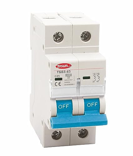 Interruptor Disyuntor Magnetotérmico | TSB3-63 | 2P | Capacidad Corte 6kA | Intensidad 25A