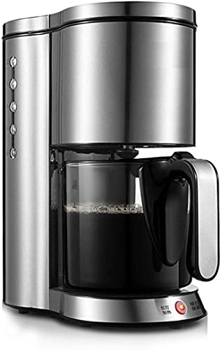 TEmkin Máquina de café con Filtro, cafeteras de Goteo de Acero Inoxidable con Jarra de Vidrio de 1,25 L Máquina de café con Filtro Desmontable Diseño antigoteo Mantener Caliente