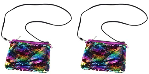 PACKOVE 2 Stücke Geldbörse Mit Reißverschluss Damen Umschlagtasche Mit Pailletten Handtasche Mit Pailletten Paillettentasche Clutch Mit Pailletten Geldbörse Pailletten