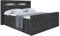 ALTDECOR Boxspringbett mit Matratze und Lattenrost, LED Boxbett, Topper, Fußteil, Polsterbett mit Bettkasten, Bett mit Stauraum H3-Matratze, Doppelbett - Aurora - 180x200 - Schwarz Samt