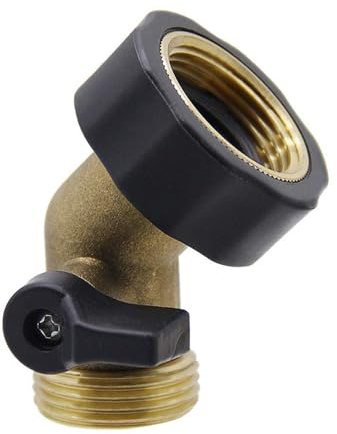 3/4'' Messing-Gartenschlauchanschluss, 45-Grad-Messing-Krümmer-Wasserhahn-Winkeladapter, Bewässerungsschlauch-Außenhahn-Adapter, robuster Schlauchadapter, BSP-Winkelverbinder mit Gewinde