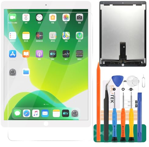 per iPad PRO 12.9 2017 2a Sostituzione dello Schermo A1670 A1671 A1821 LCD Display Touch Digitizer Assembly con IC Connettore PCB Flex CableRepair Kit (Bianco)
