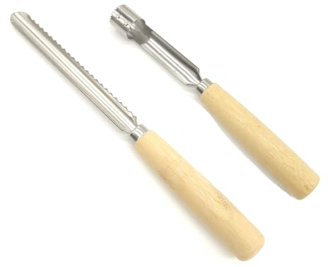 2 Pièces Dénoyauteur de qualité pour fruits et légumes Vide pomme avec bois Evideur de pommes pour enlever Vide Pommes Apple Corer Fruits Corer Tailles Vide Pomme Acier inoxydable pour la cuisine (A)