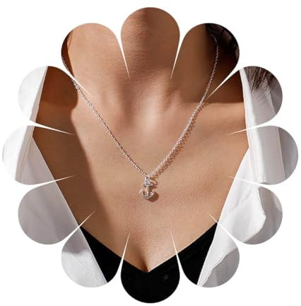 Inilbran Boho-Anker-Halskette Vintage Gold, minimalistisch, Meer-Anhänger Schmuck für Frauen und Mädchen