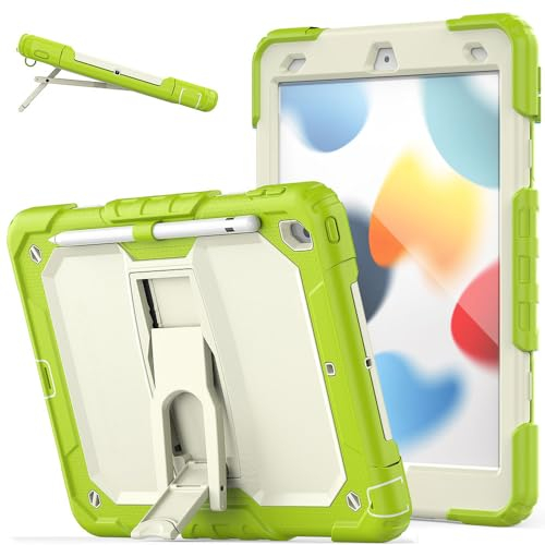 TECHGEAR ArmourSHIELD Custodia per Apple iPad 10.2 2021/2020/2019 [9a/8a/7a generazione] Custodia antiurto PESANTE per tutto il corpo con supporto pieghevole, protezione per lo schermo e portapenne,
