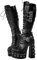 blingqeen - Stivali punk, con tacco alto e plateau, da donna, Nero , 41 EU
