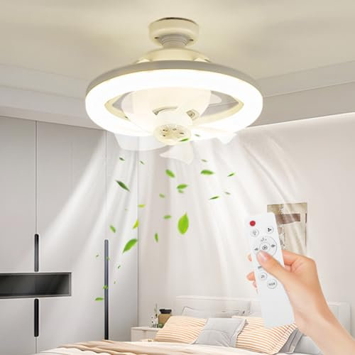 Ventilateurs Plafond avec Lumière, 10 Lampe E27 Ventilateurs De Plafond Silencieux 48W, Température 3 couleurs, 360°Lumière de ventilateur à tête mobile pour Salle à Salon Chambre à Coucher