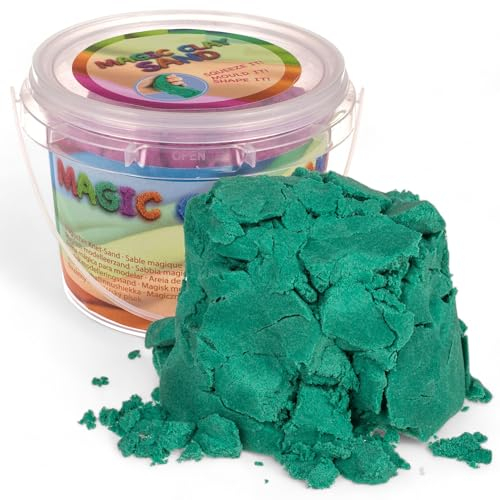 MIJOMA Vielfältiger Magischer Knet-Sand, Kinetischer Sensorischer Spielsand, Form- und Knetbar, Ideal für Innenbereiche – Stundenlanger Spielspaß und Kreative Entfaltung! (Petrol (500g))