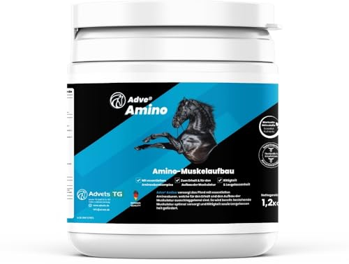 Adve® Amino – Pferde-Ergänzungsfuttermittel für Muskel-Aufbau – 1,2 kg Sachet mit Messlöffel