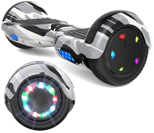 VOUUK Hoberboard 6,5-Zoll-Hoverboard mit Zwei Rädern, Mit Bluetooth-Lautsprecher, Mit LED-Lichtern Geeignet für Kinder und Erwachsene