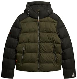 Superdry Herren Sport Steppjacke in Blockfarben mit Kapuze