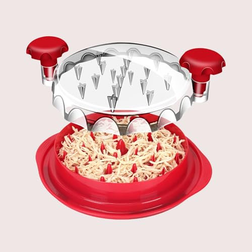 Hähnchen Zerkleinerer, EnMeissant Hähnchen Schredder, Chicken Shredder Fleischzerkleinerer mit Transparentem Deckel für Sichtbar Pulled Pork Beef Huhn