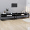 LAPOOH TV-Schrank Schwarz 220x40x40,5 cm Hartglas, TV Lowboard, Fernsehschrank, Fernsehtisch, Fernseher Schrank, TV Sideboard, TV Board, TV Cabinet, TV Bank, TV Kommode