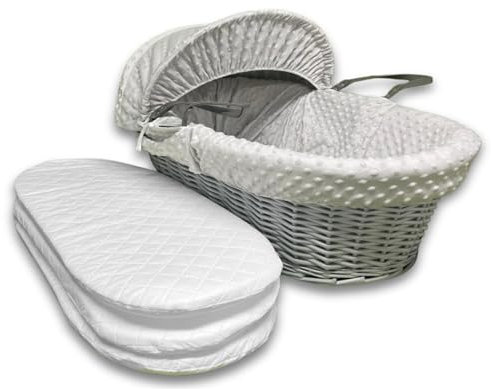 Crescent Textile Moses Pram Basket Mattress Extra Thick Super Soft & Nurture Classic Foam Mattress Easy to Fit For Baby Pram Crib Bassinet Baskets Oval Shape (67 X 30 X 4cm)