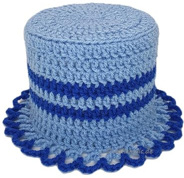 Klopapiermütze gehäkelte Klorolle Klohut Klorollenhut Klopapierhut Häkelhut Auto Oldtimer Bad Deko Retro (Hellblau, Blau)