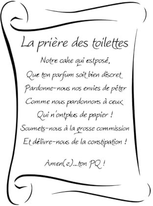 Autocollant mural avec verset biblique de prière pour les toilettes en français Règle de la famille du bain Citation inspirante chrétienne Amen-S-42x56cm-Black