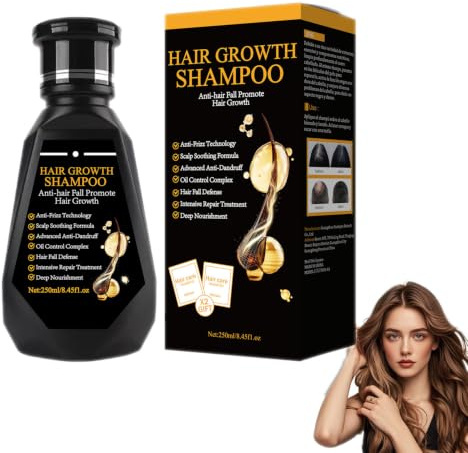 Eazerom 10 Ginger Hair Regrowth Shampoo,250g Haarwachstum Shampoo, | Anti Haarausfall Haarwäsche,Ingwer-Pflanzenextrakt-Anti-Haarausfall-Haarshampoo,Ingwer-Haarwäsche für Haarwachstum