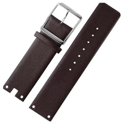 TVKSIPAR Uhrenarmbänder Passend For CK K94231 K9423101, Leder, Langlebig, Weich, Passend For Calvin Klein Uhrenarmband, Herrenarmband, 22 Mm(Brown-silver)