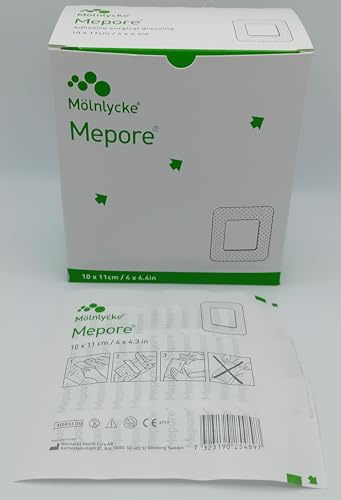 Mepore Adhesive Surgical Dressings 10cm x 11cm | Soft and Secure Wound Protection (40)