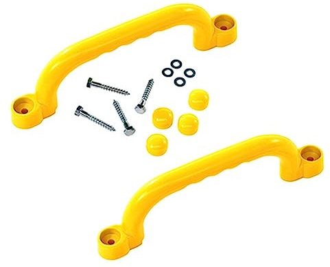 2 accesorios para parque infantil, mango de parque infantil, equipo de juego para patio trasero, mango de agarre para parque de juegos, casa, patio trasero, amarillo