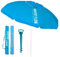 LOLAhome Sombrilla playa 180 cm y soporte arena, protección UV+50, sombrilla antiviento, varillas flexibles fibra vidrio, techo ventilación, mástil inclinable y regulable altura, bolsa transporte