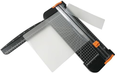 Papierschneidemaschine A4, Schneidemaschine Papier Schneidegerät Papier Cutter Mit Automatischer Sicherheit Schutz Und Seitenlineal Schneidegerät Für Papier, Fotos, Handwerksprojekt, Etikett-Orange
