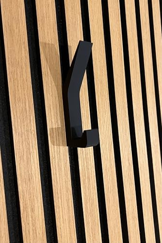 Generisch Akustikpaneele Haken ohne Bohren 4er Set Schwarz (Leistenabstand 19 mm)