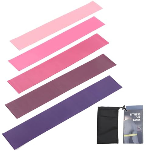 Widerstandsbänder, Klimmzug-Trainer-Gurte, 60 x 5 x 0,04 cm, 5-stufiges elastisches Workout-Set, tragbares Fitnessgerät für Fitnessstudio, Pilates, Yoga, Heimgebrauch