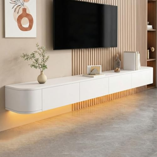 MIMRTIMI TV-Schrank weiß,Lowboard hängend,Schwebender Fernsehschrank,Sideboard Hängeschrank Fernsehtisch für Wohnzimmer, Schlafzimmer, Esszimmer