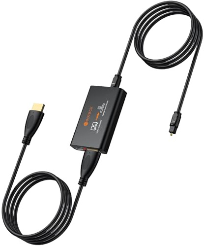Neoteck Estrattore Audio HDMI eARC Convertitore ARC in Ottico 192 kHz eARC Audio Extractor Compatibile con PCM 2.0, Dolby 5.1, DTS 5.1 per HDTV a Soundbar, Cuffie Wireless, Home Theater
