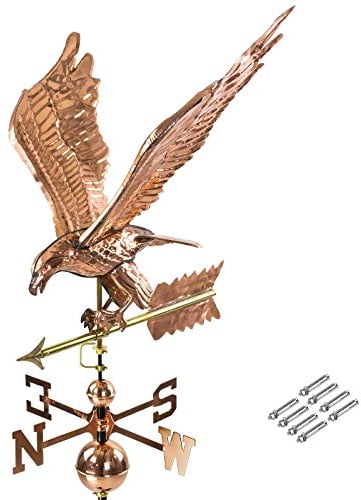 3D Kupfer Wetterfahne Wetteradler Wetterhahn Windspiel Adler 65x40x55 cm + Fuß