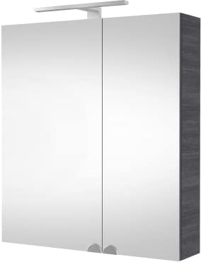 Planetmöbel Spiegelschrank Badezimmer mit LED Beleuchtung 60 cm (Anthrazit)
