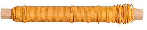Rayher Hobby Rayher 24116208 Papierdraht, 0,55 mm ø, auf Holzwickel 50 g, ca. 20 m, Basteldraht, Papier umwickelter Draht, mandarine