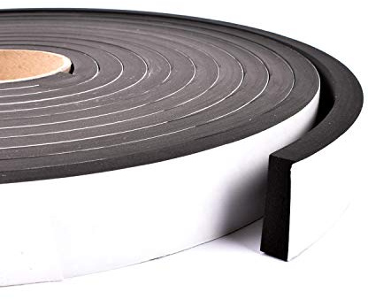 Sponge Neoprene Stripping W/Adhesive 1-1/2in Wide X 1/2in Thick X 25ft Long