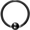 PIERCINGLINE Titan Klemmkugelring BCR Piercing Ring Lippe Ohr Tragus Helix Schwarz 6 x 1,6 x 22 mm