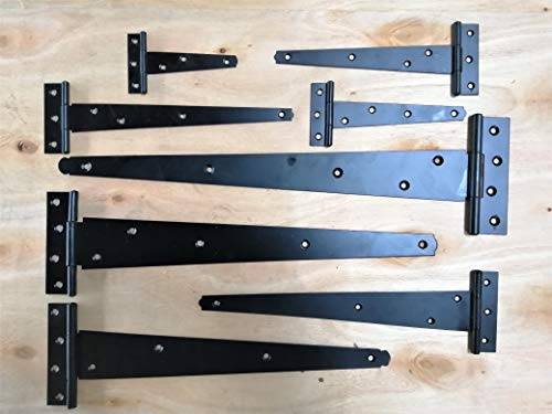 T-Scharniere für Schranktüren, 100 mm – 450 mm, Schwarz, 2 Paar – 4 Scharniere