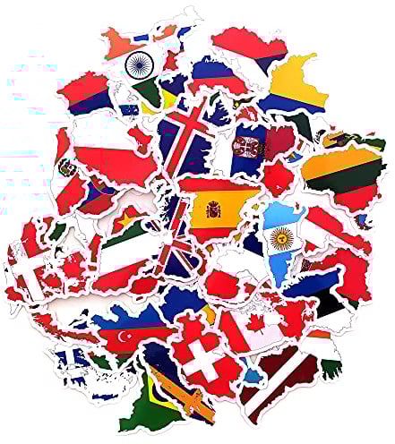 Aufkleber Nationalflaggen Länder Landkarte Aufkleber Reise Vinyl Laptop Gepäck Koffer Wasserflasche Autoflaggen Autoaufkleber Deutschland Flagge