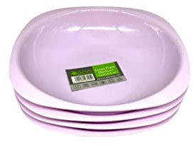 Reusable ECO Unbreakable Colourful Plastic Deep Dinner Plate Set-of-4 - Shatterproof - 100% Food Safe - Perfect for Camping, Indoors, Outdoors, and picnics (Light Purple, Medium)