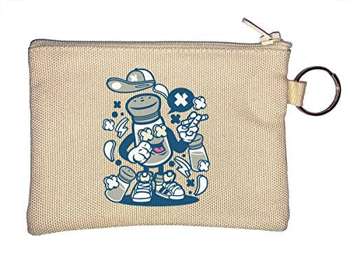 I Am Salty Funny Salt Shaker Art Key Chain Coin Purse Beige One Size