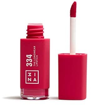 3INA MAKEUP - The Longwear Lipstick 334 - Rose vif - Rouge à Lèvres Rose vif avec Acide Hyaluronique - Rouge à lèvres Mat Liquid - Couleur des Lèvres Hautement Pigmenté Mat - Vegan - Cruelty Free