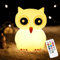 CHWARES Nachtlicht für Kinder, Eule Nachtlichter mit Fernbedienung, 7-Farbe Kawaii Lampe, Raum Dekor, USB wiederaufladbar, Nette Lampe Geschenke für Baby, Kinder, Kleinkinder (08-Owl)