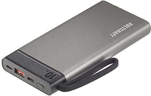 VOLTCRAFT PB-10-PD3.0 Powerbank 10000 mAh USB PD 3.0 LiPo Grau-Schwarz Statusanzeige