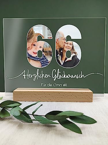 66 Geburtstag - Foto Acryl Tafel - 66 Geburtstag Dekoration, Geschenkideen zum 66 Geburtstag, 66 Geburtstag Frauen, 66 Geburtstag Männer, 66 Geburtstag Geschenk, 66. Geburtstag, 66 Geburtstag Deko