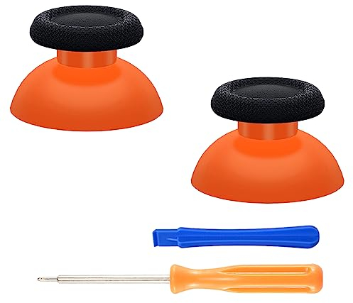 eXtremeRate Joystick pour ps5 Manette Accessoires,Stick Analogique pour ps4 Manette,Bâtons de Pouce-Orange&Noir